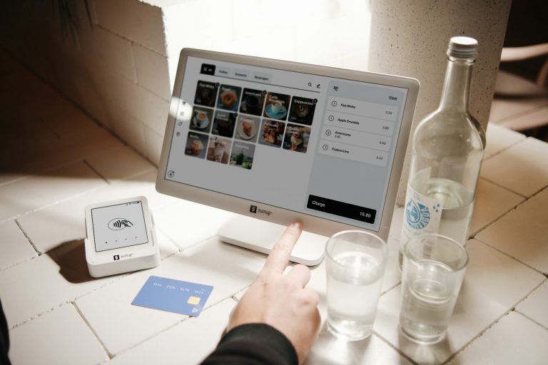 Point-of-sale system ready to take an order.